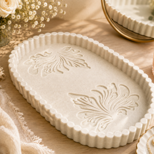 Ivory Floral Tray