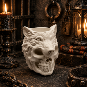 Wolf Skull candle holder