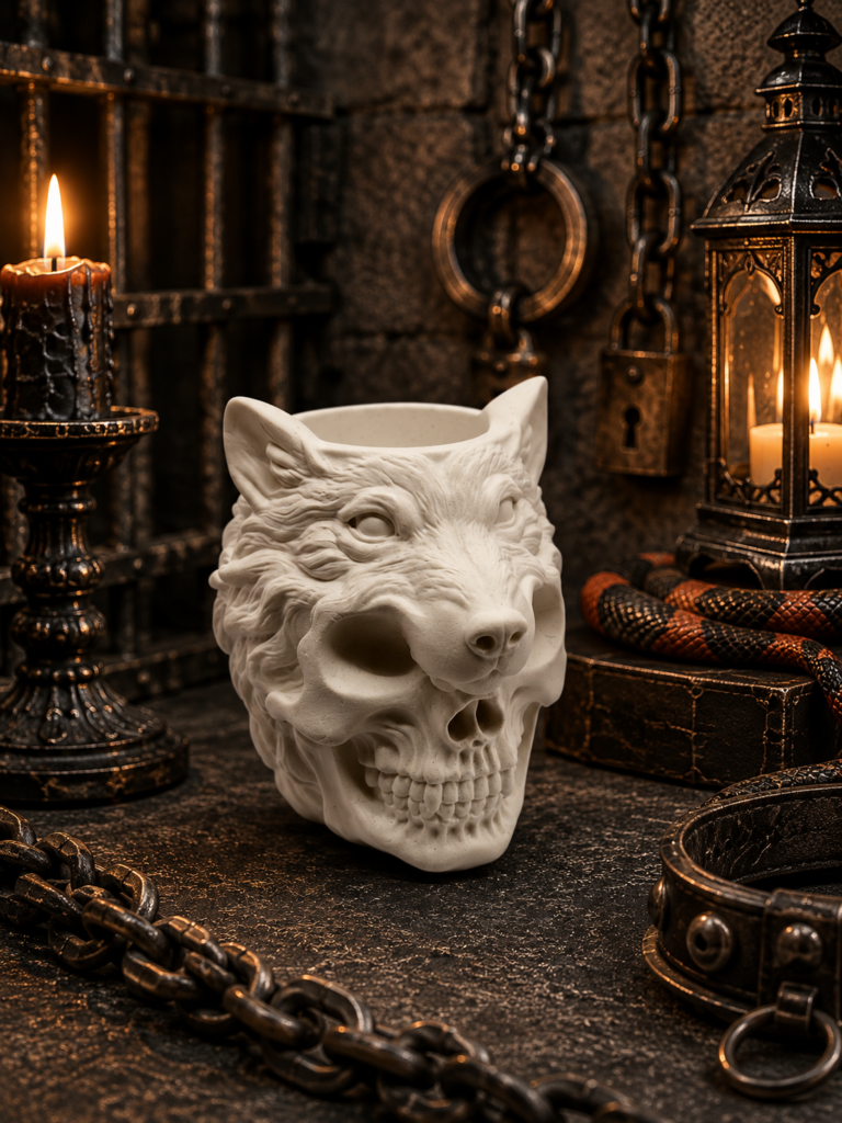 NR009 Wolf Skull Trinket Bowl
