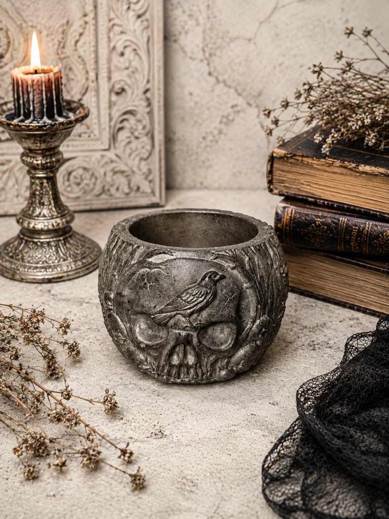 NR018 Skull & Crow bowl