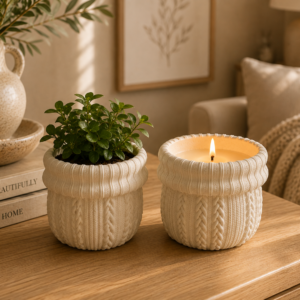 Cozy Knitted Planter/Candle