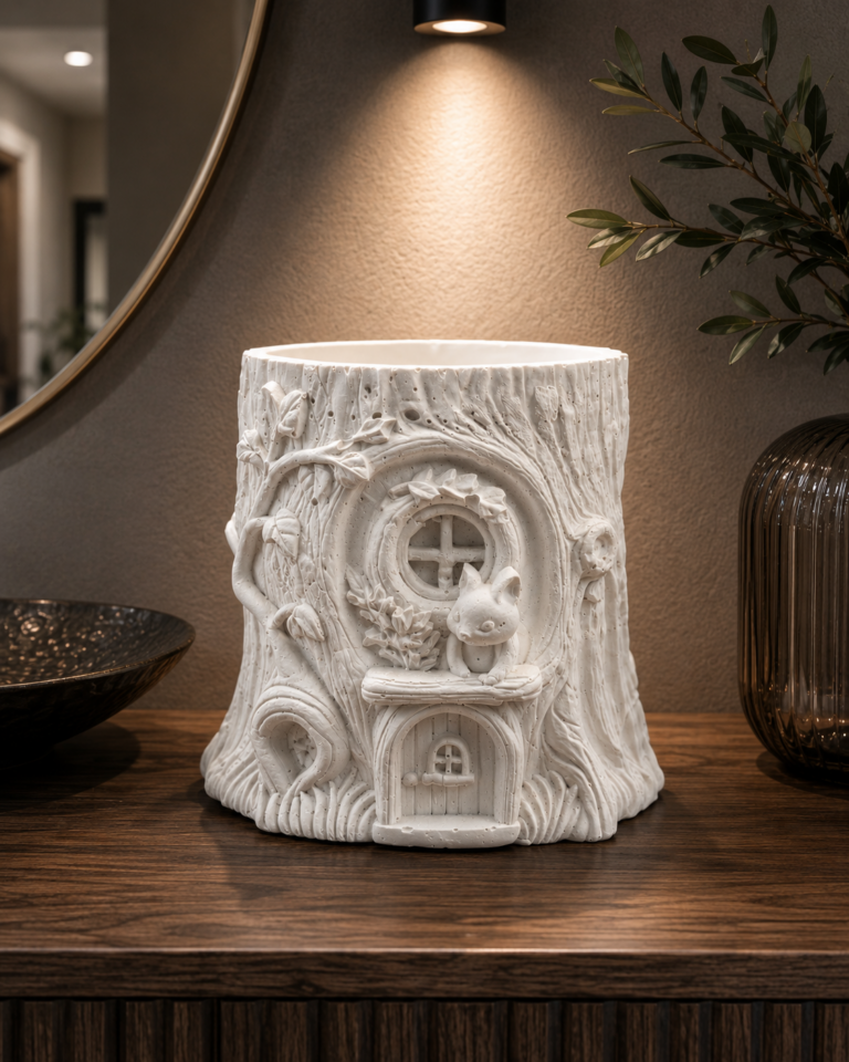 017. ML017 -Whimsical Treehouse Planter or Candle – 8.6cm in height and 7.3cm diameter