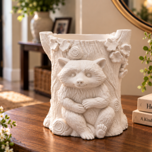 Racoon Tree Stump Planter/Candle