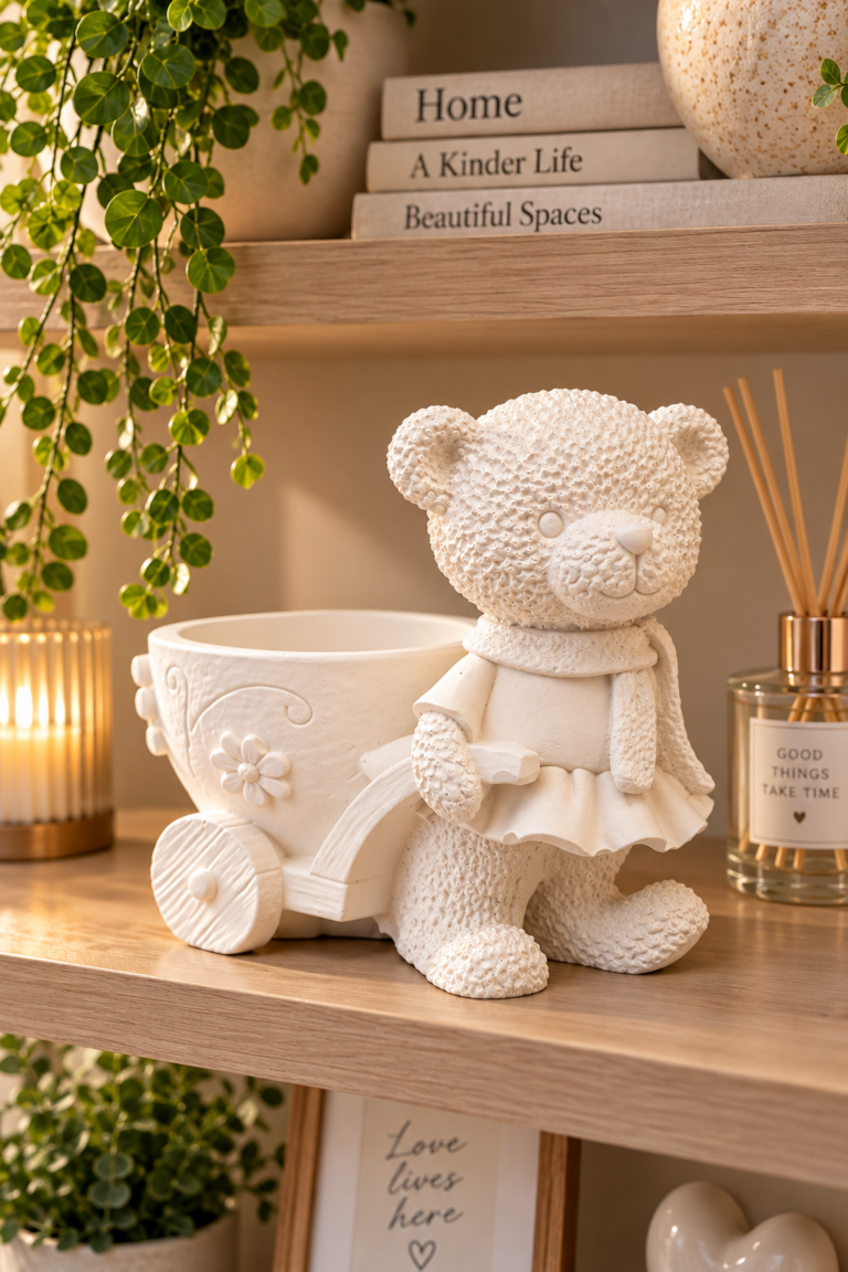 021. ML021 -Ted and his cart – 9.5cm high, 10cm long and 6cm wide
