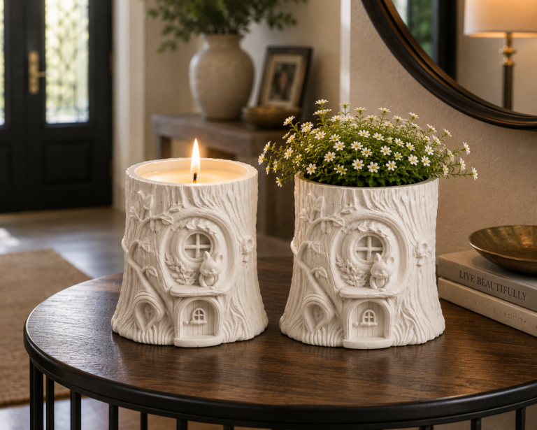 Candle 012 – Whimsical Tree Trunk Planters or Candle