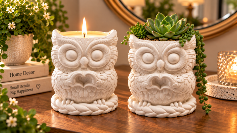 Candle 014 – Cozy Owl Candle or Planter