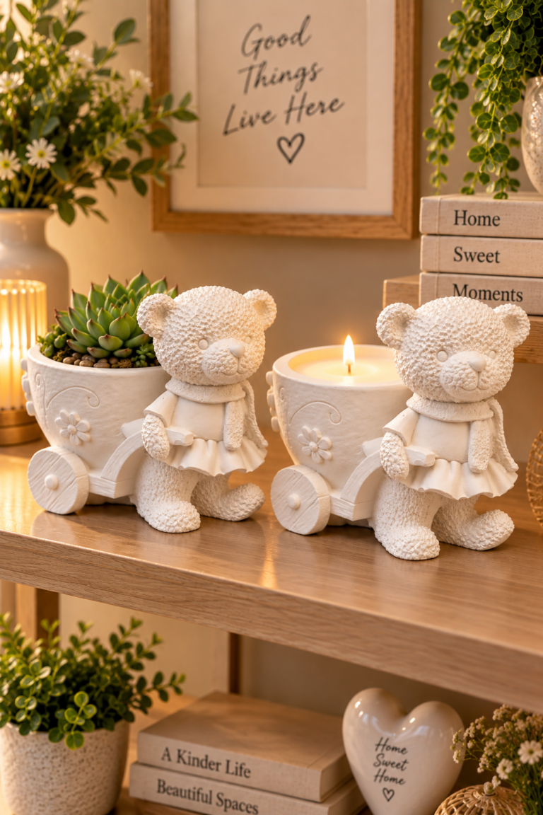 Candle 016 – Ted and his cart – Succulent or Candle